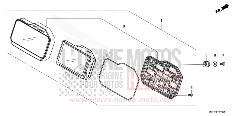 COMPTEUR de CBR1000RR SP SP1 SP2 MAT PEARL MORION BLACK (NHC33) 2020
